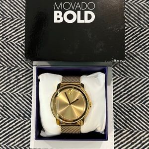 Movado Bold gold mesh watch